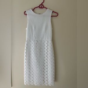 Ann Taylor Geo Lace Eyelet Sheath Dress